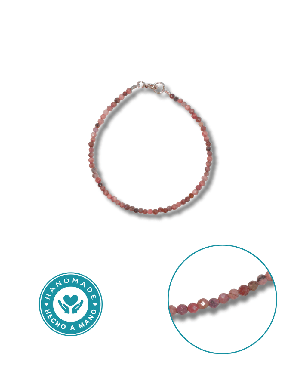 Pulsera Rodonita Plata Ley LS01