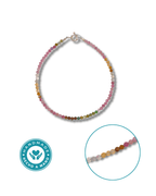 Pulsera Turmalina Multicolor Plata Ley LS01