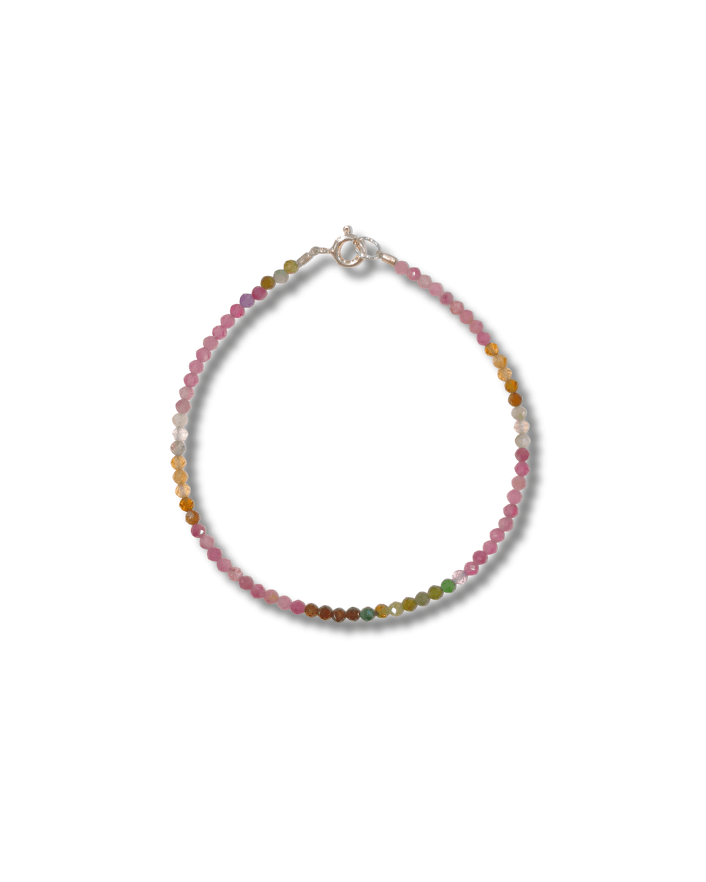 Pulsera Turmalina Multicolor Plata Ley LS01