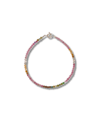 Pulsera Turmalina Multicolor Plata Ley LS01