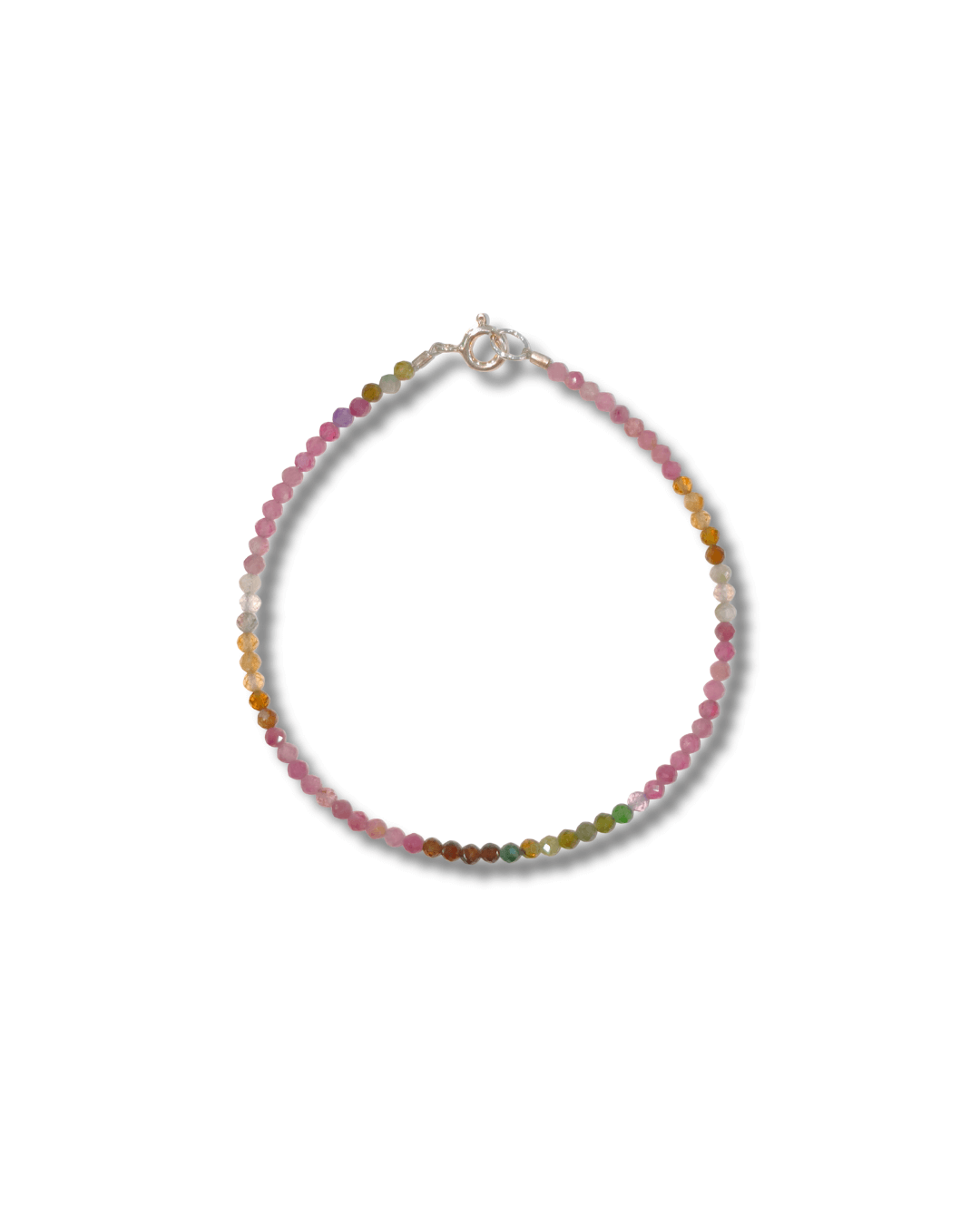 Pulsera Turmalina Multicolor Plata Ley LS01