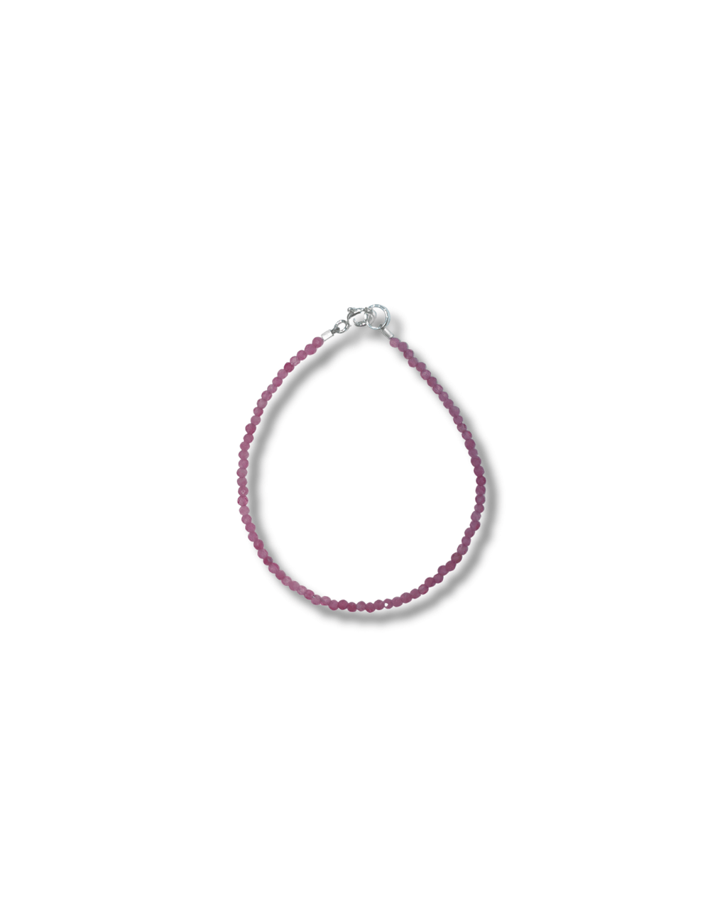 Pulsera Turmalina Rosa Plata Ley