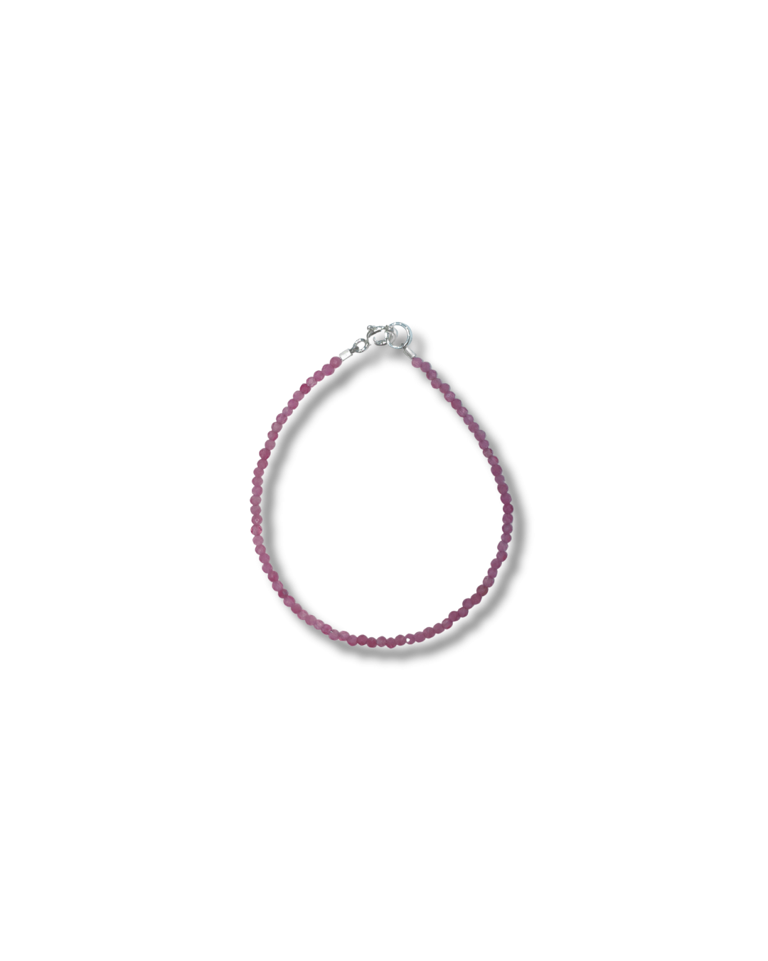 Pulsera Turmalina Rosa Plata Ley