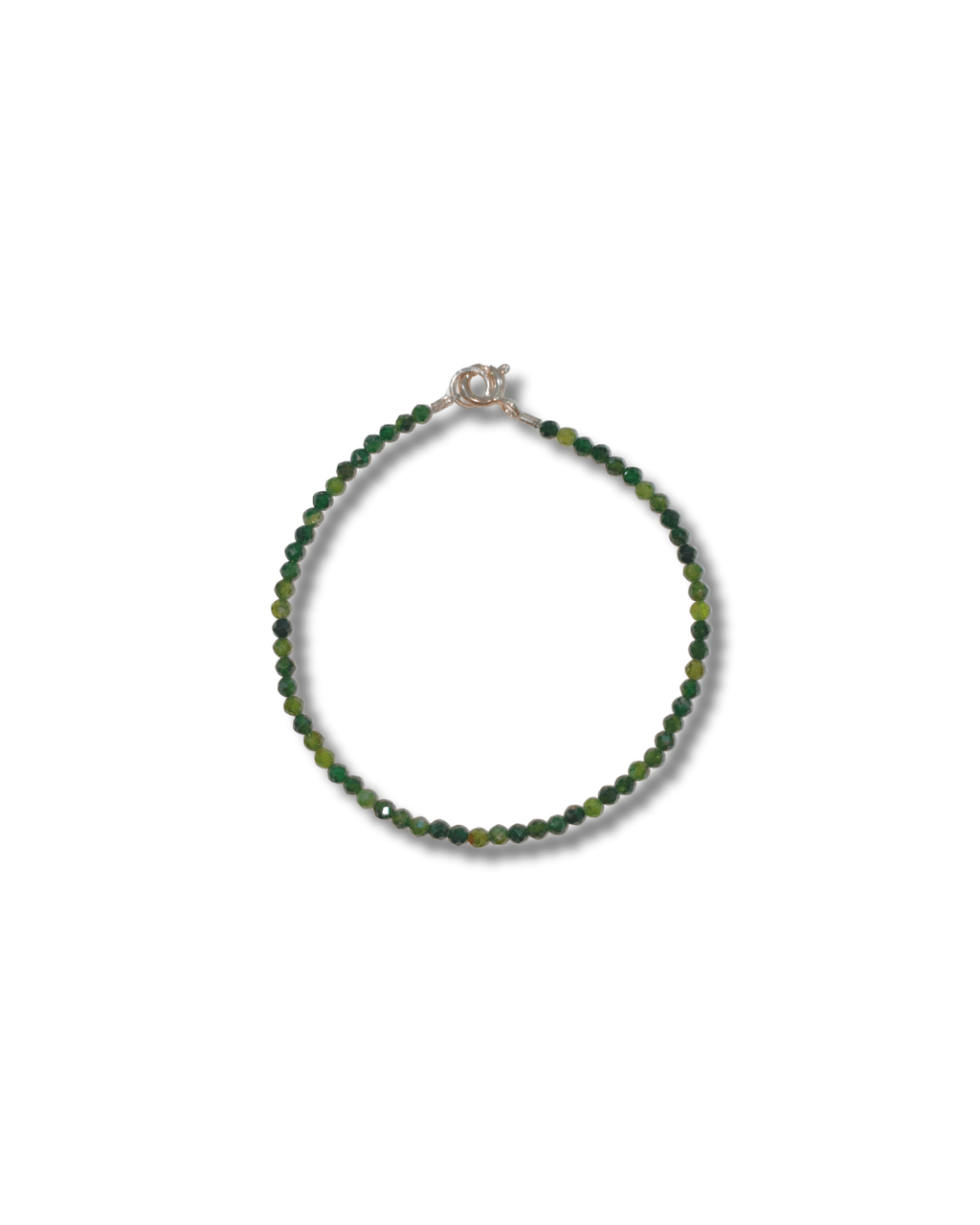 Pulsera Turmalina Verde Plata Ley