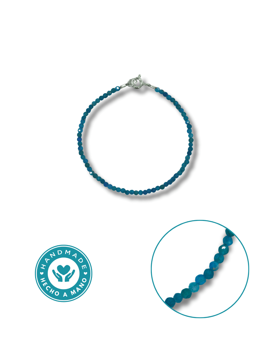 Pulsera Apatito Plata Ley