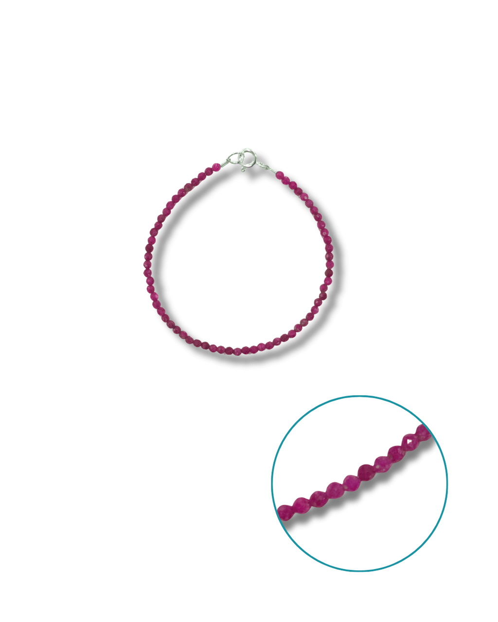 Pulsera Rubi Plata Ley