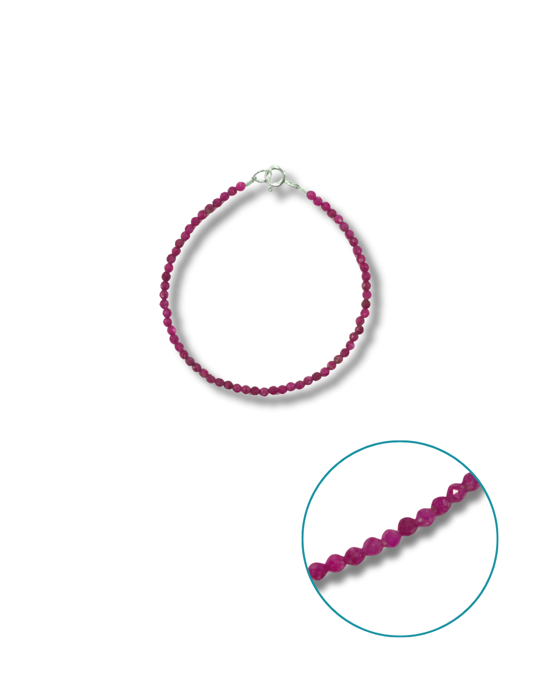 Pulsera Rubi Plata Ley