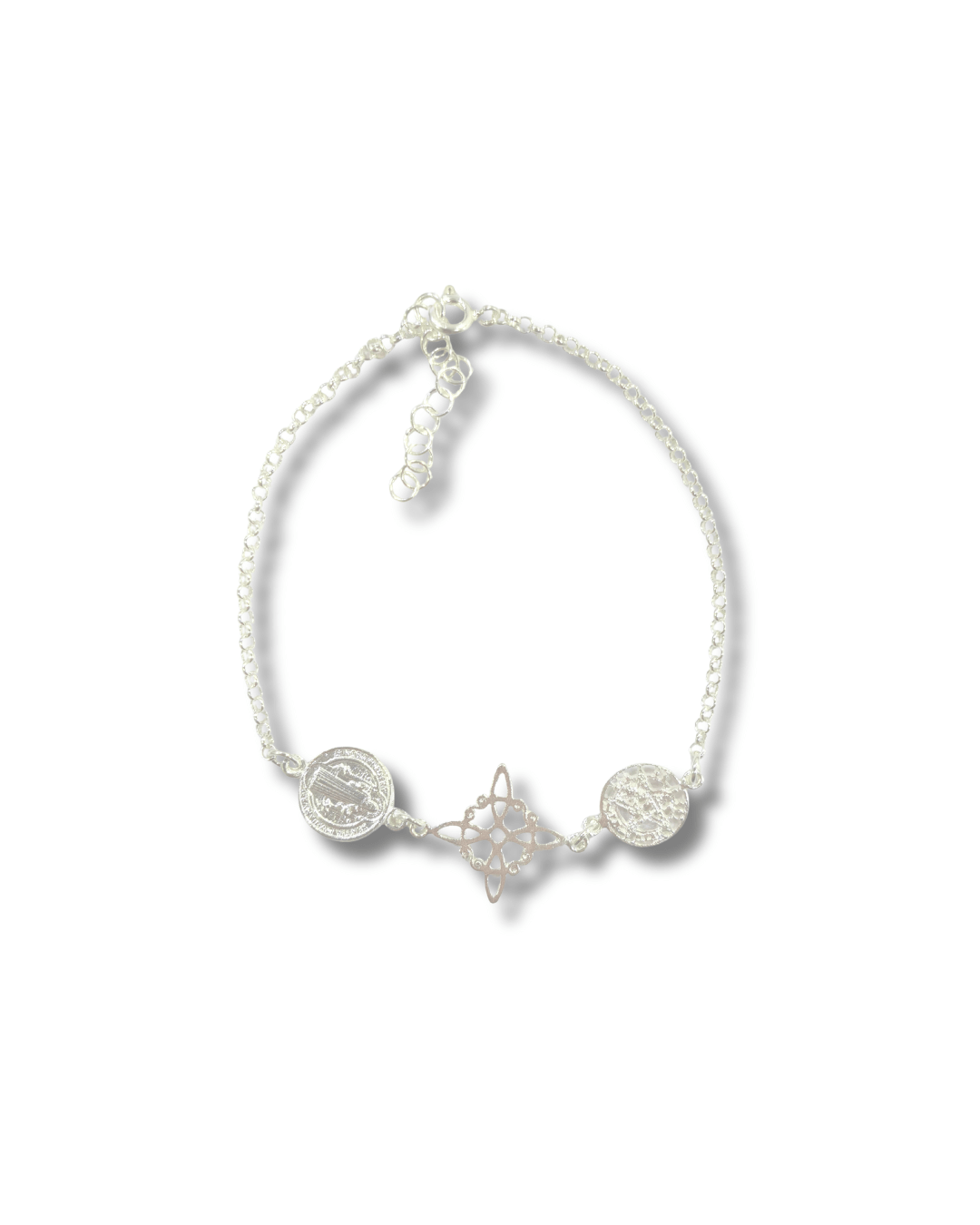 Pulsera Triple Protección Plata Ley