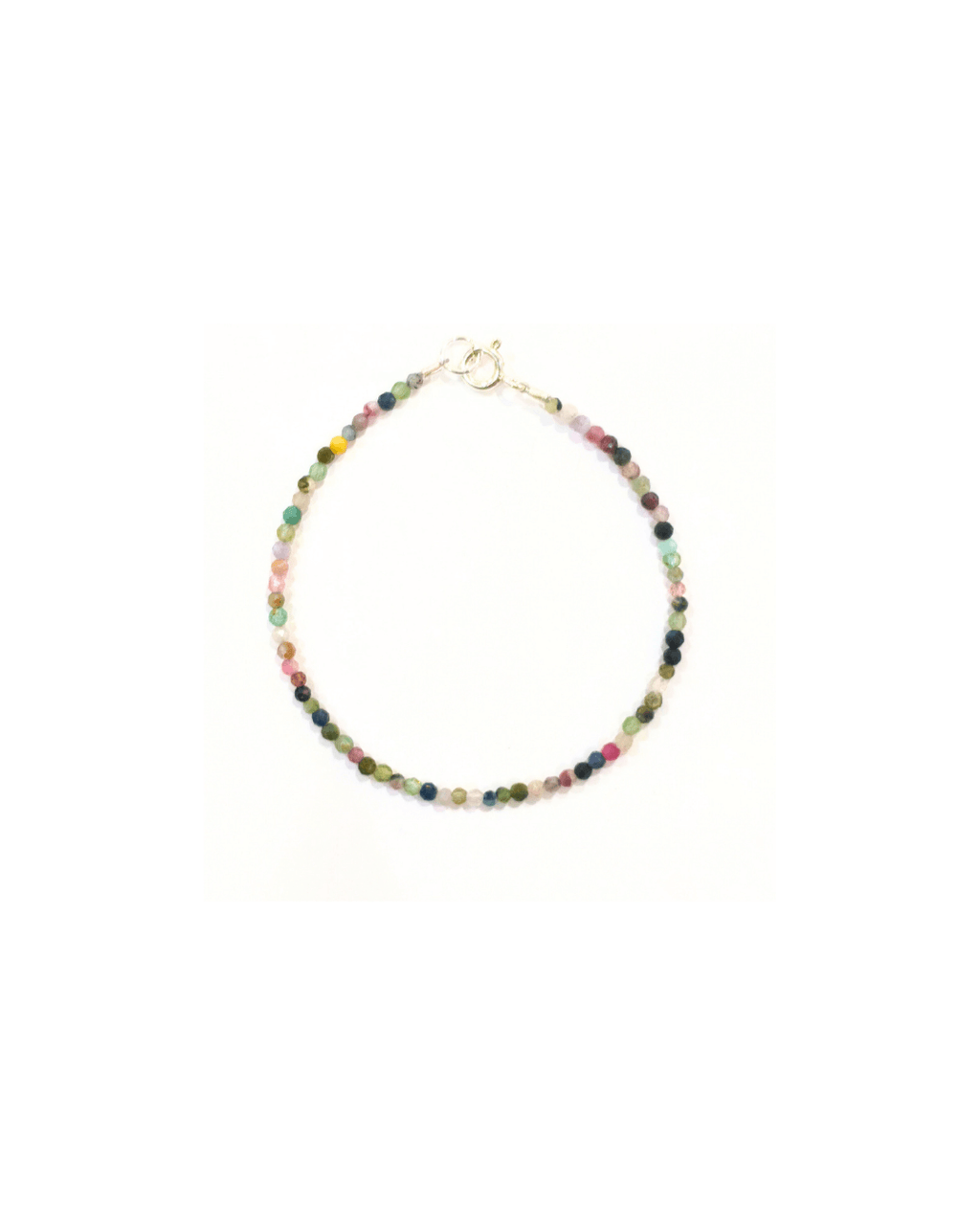 Pulsera Turmalina Multicolor Plata Ley