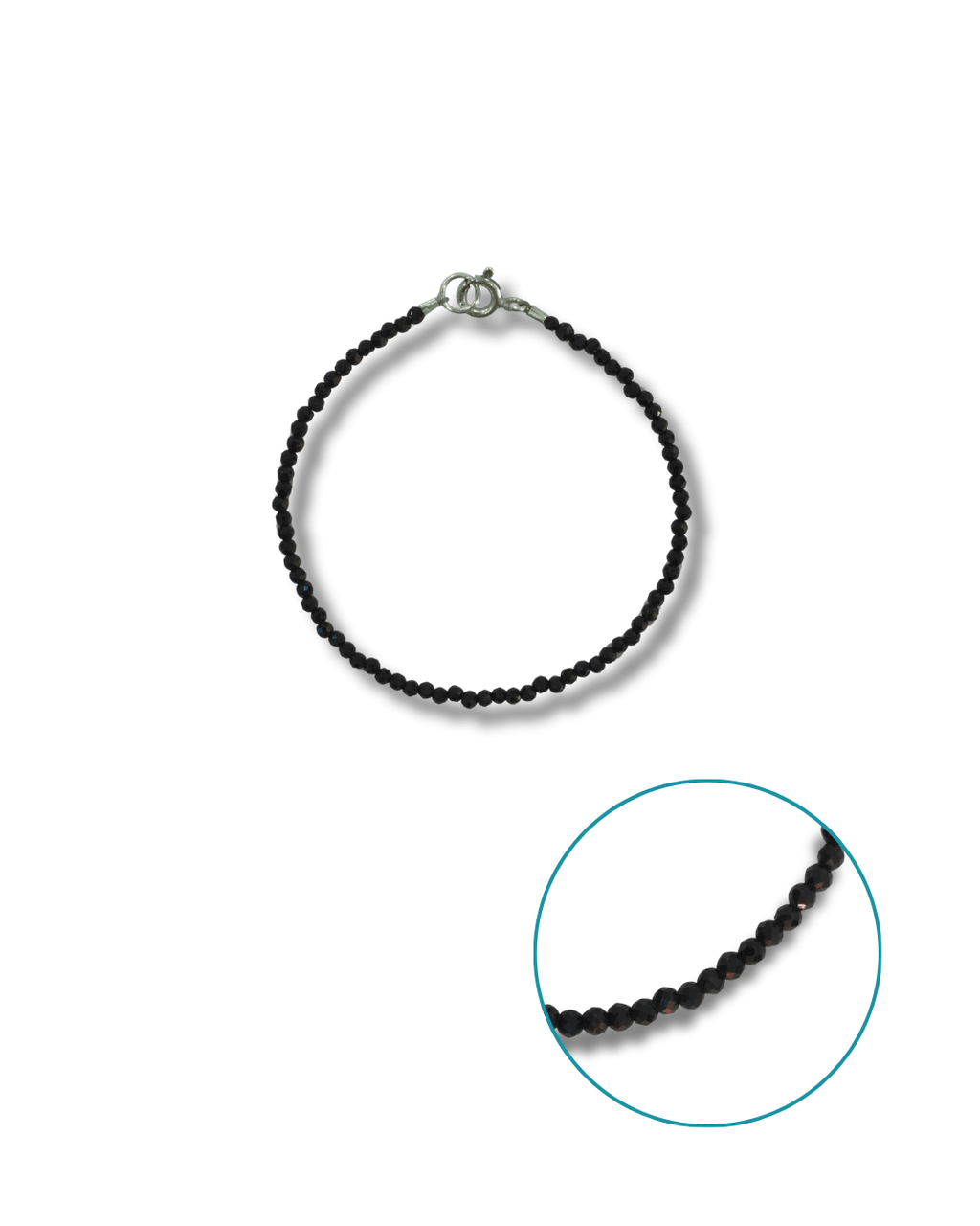 Pulsera Turmalina Negra Plata Ley